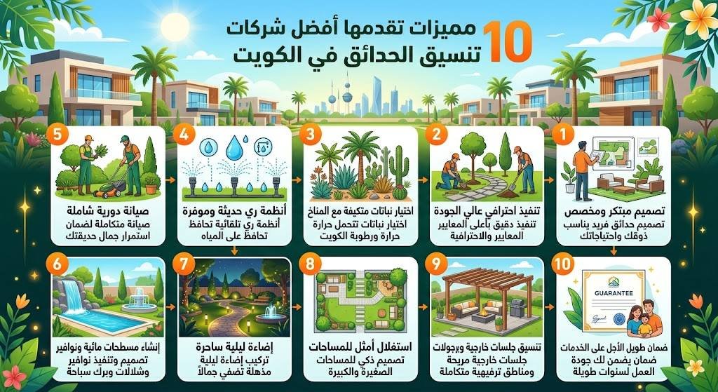 10 مميزات تقدمها أفضل شركات تنسيق الحدائق في الكويت