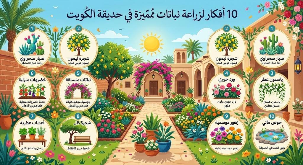 10 أفكار لزراعة نباتات مميزة في حديقة الكويت