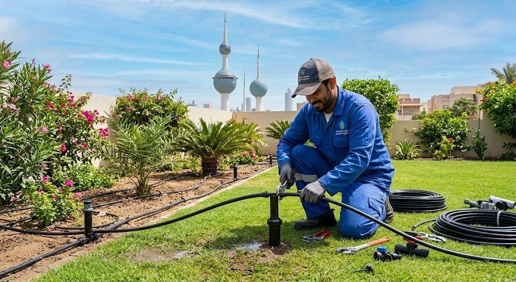 تركيب شبكات ري الكويت | أنظمة حديثة لتوفير المياه واستدامة الحدائق